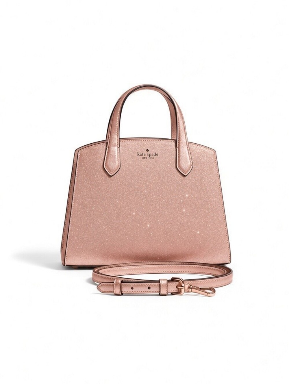 kate spade Rose Gold Tinsel Glitter Dome Satchel
